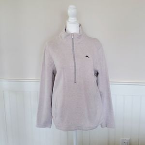 Gently used Aruba Half Zip sweatshirt Oatmeal Heather with side pockets.